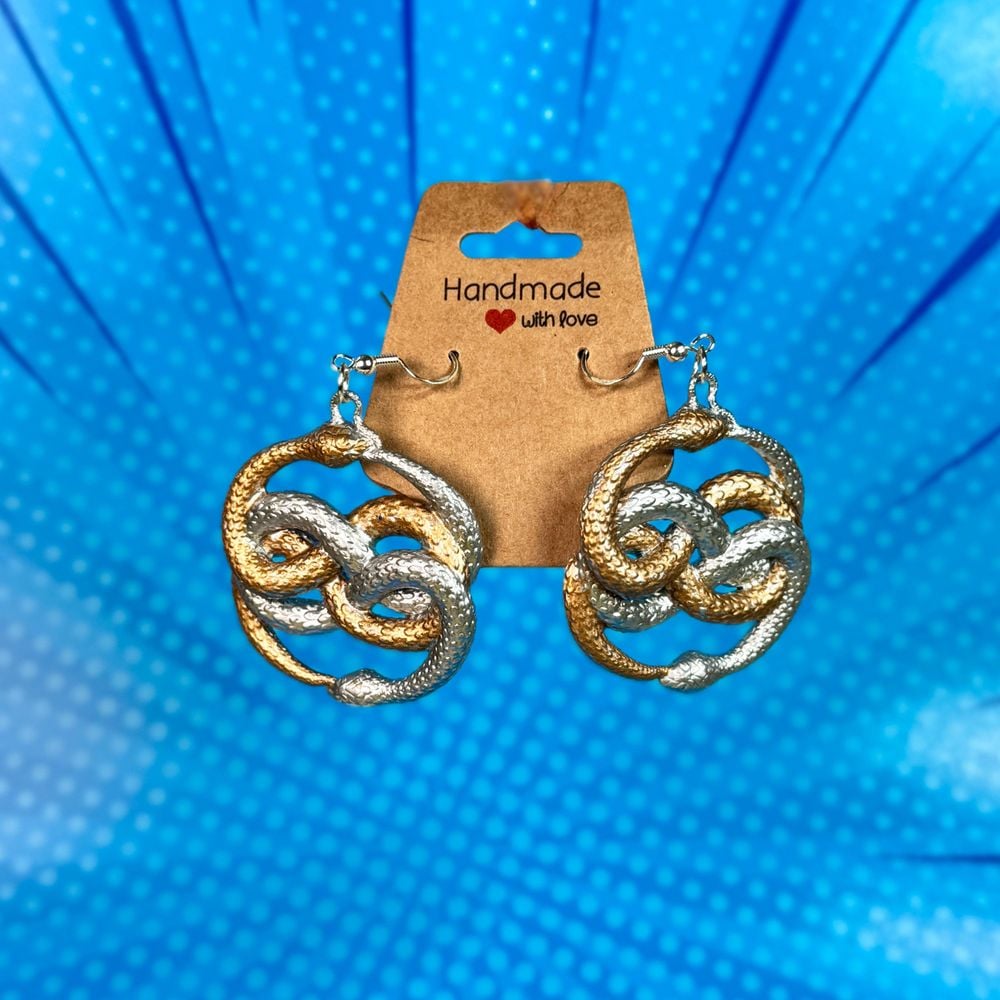 Handmade 3D-Printed Never-Ending Story Auryn Amulet Earrings...