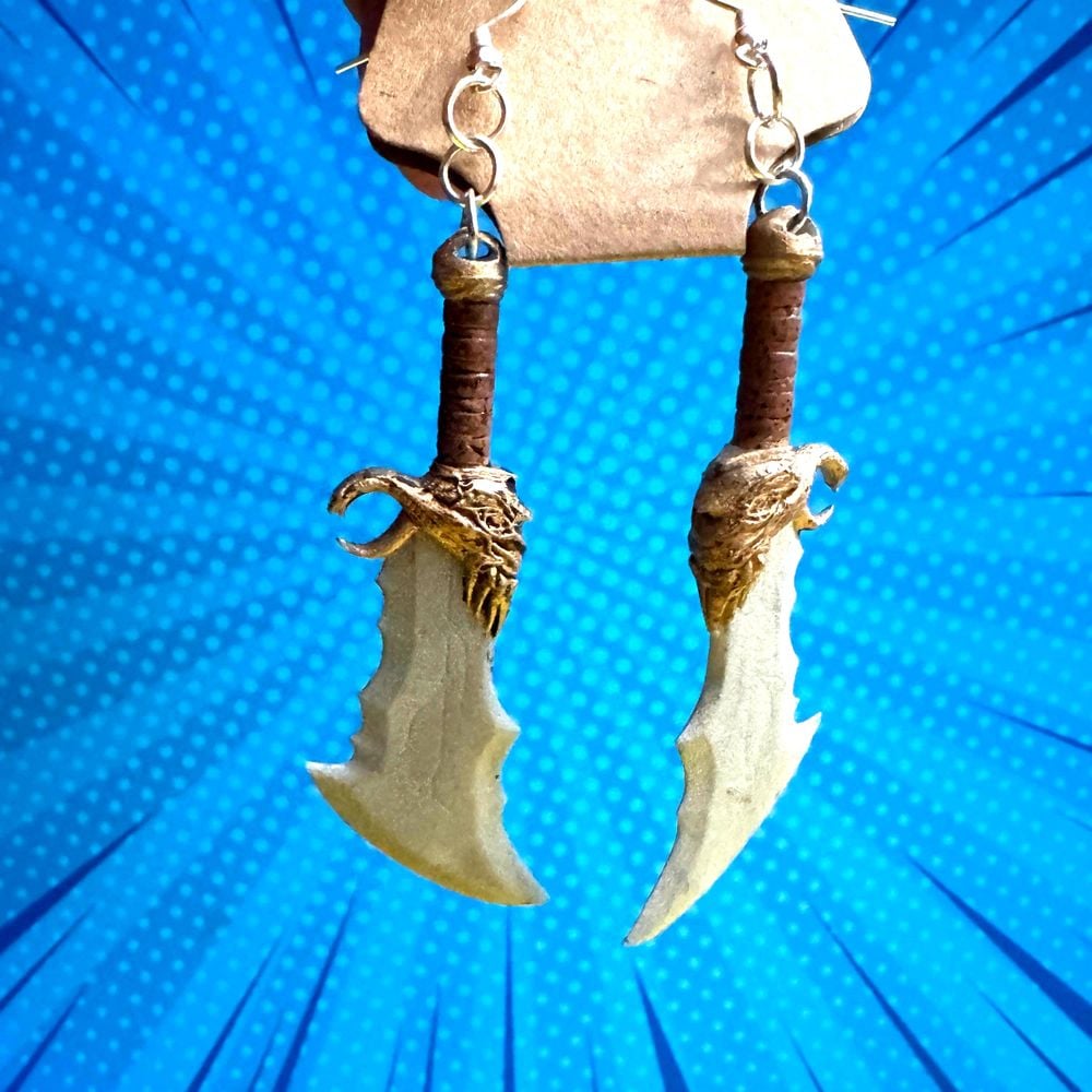 Glow in the Dark Blades of Athena Earrings | God of War Krat...