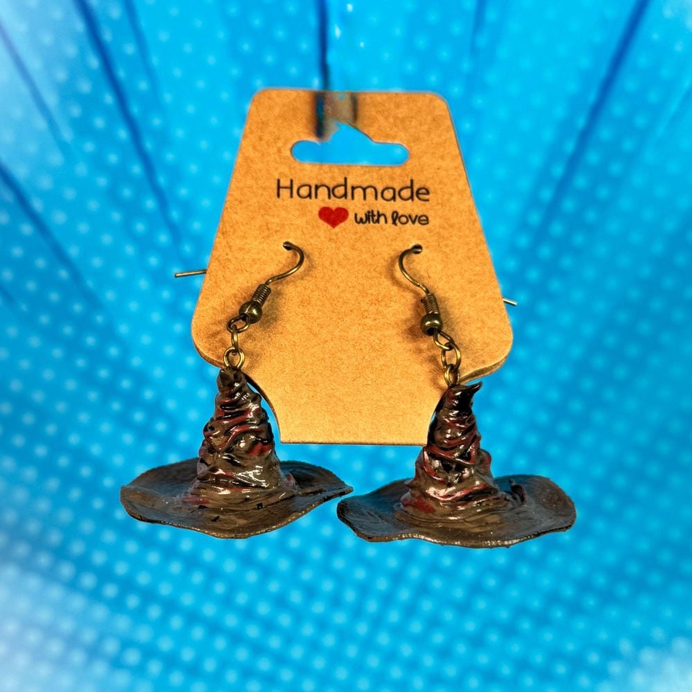 Handmade Harry Potter Sorting Hat Earrings - 3D Printed - Li...