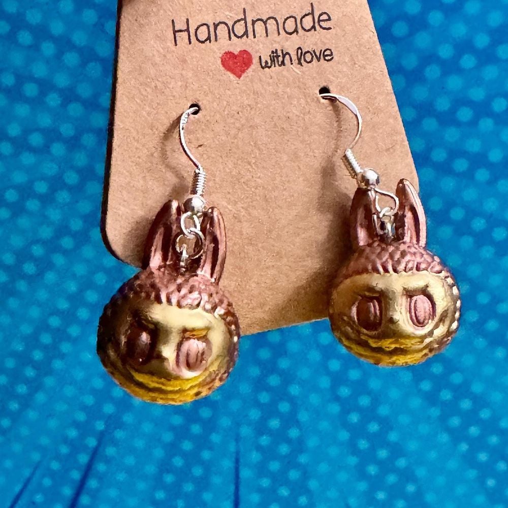 3D Printed Labubu Dangle Earrings | Cute Art Toy Jewelry | K...