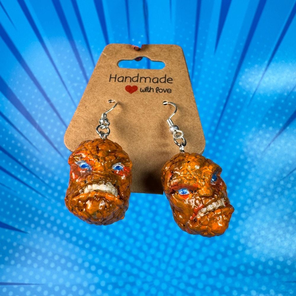 Marvel's Fantastic Four THE THING 3D Printed Earrings