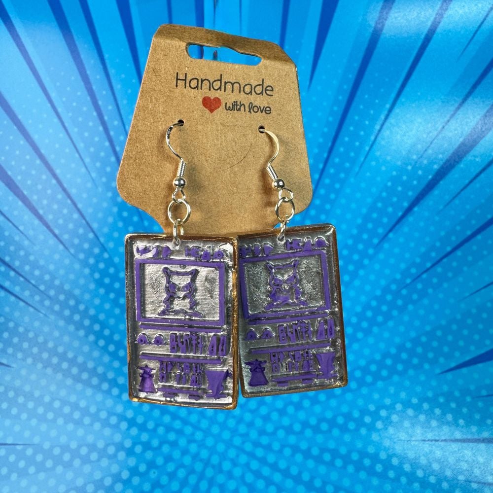Ancient MEW Pokémon Card Earrings – 3D Printed Handmade  Jew...